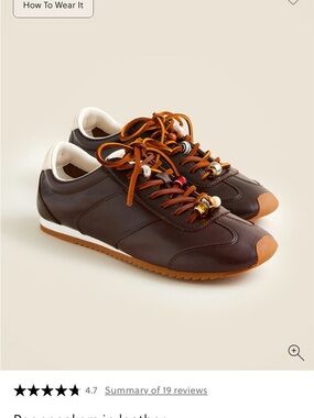 Jcrew Leather Runner Sneakers in Dark Brown and Tan